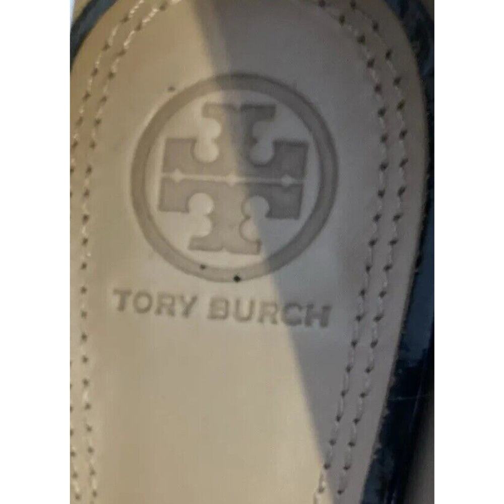 Tory Burch Womens Round Toe Wedge Shoe Black Patent Leather Size 9 - Picture 6 of 13
